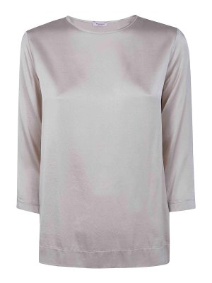ROSSO PURO: blouses - 3/4 Sleeve Silk Blouse