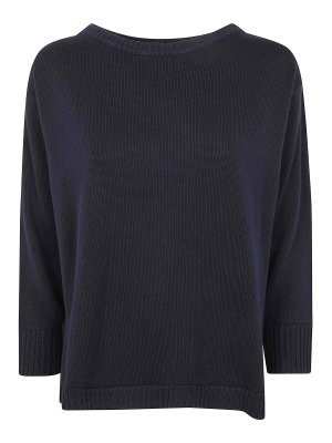 ROSSO PURO: crew necks - Long Sleeved Boat Neckline Sweater