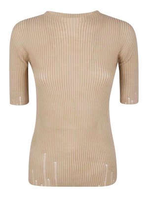 UMA WANG: Strickpullover mit Rundhalsausschnitt - Rundhalspullover - Braun