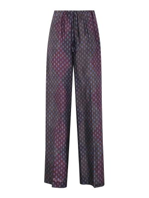 DRIES VAN NOTEN: casual trousers - Puvis Long 212 Print Silk Habotai Trousers