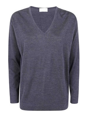 DRUMOHR: crew necks - Long Sleeve V-Neck  Extrafine Sweater