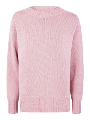 DRUMOHR: Strickpullover mit Rundhalsausschnitt - Rundhalspullover - Rosa