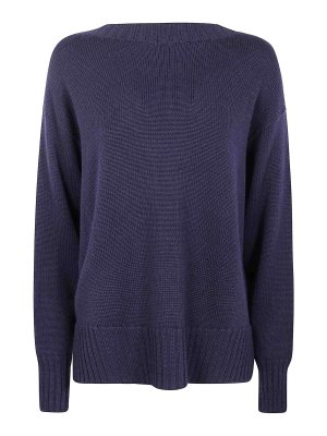 DRUMOHR: Strickpullover mit Rundhalsausschnitt - Rundhalspullover - Blau