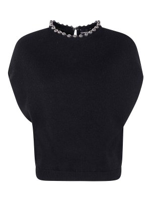 EMPORIO ARMANI: crew necks - Kimono Sweater With Pearl