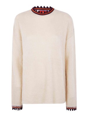 LA DOUBLEJ: Strickpullover mit Rundhalsausschnitt - Rundhalspullover - Nude