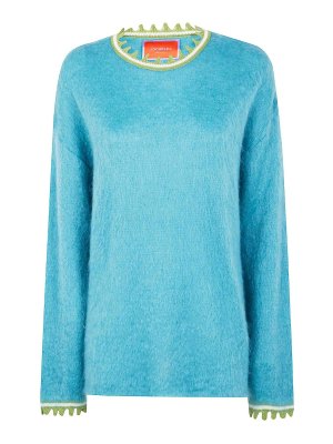 LA DOUBLEJ: Strickpullover mit Rundhalsausschnitt - Rundhalspullover - Blau