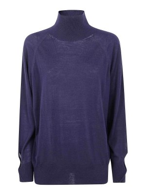LIVIANA CONTI: Strickpullover mit Rundhalsausschnitt - Rundhalspullover - Blau