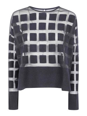 LIVIANA CONTI: Strickpullover mit Rundhalsausschnitt - Rundhalspullover - Schwarz