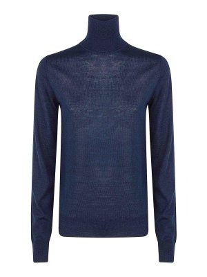 P.A.R.O.S.H.: Strickpullover mit Rundhalsausschnitt - Rundhalspullover - Blau