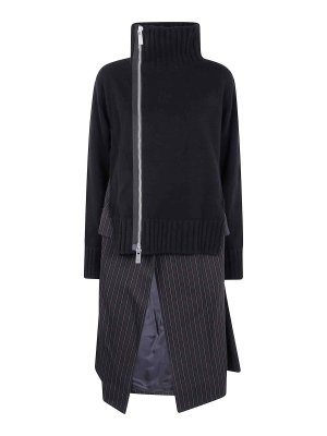 Sacai: Kurze Kleider - Kurzes Kleid - Schwarz