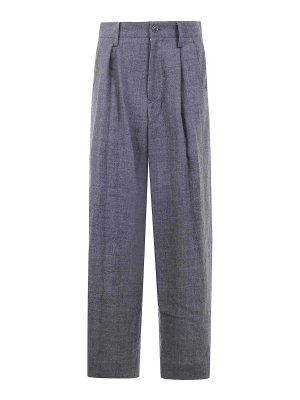 Y'S: casual trousers - U-1 Tuck Wide Pants
