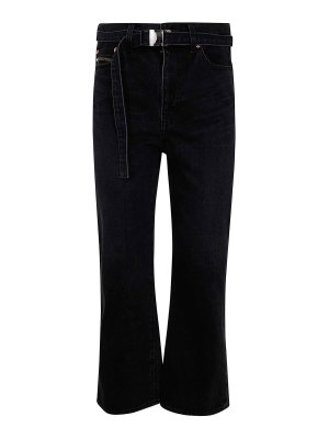 Sacai: pantaloni casual - Pantaloni in denim con taglio a stivale