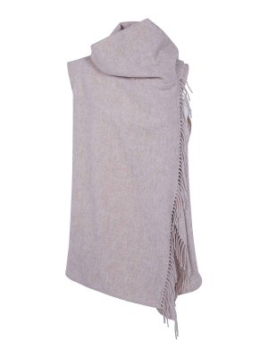 FABIANA FILIPPI: sciarpe e foulard - Gilet a mantella in misto lana con sciarpa