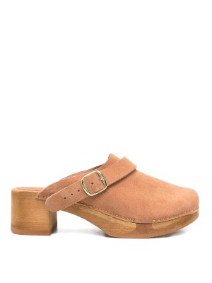 BOSABO: mules shoes - Cuir Daim Medium Heel T 050 Mule