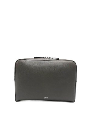 TOM FORD: clutches - Soft Grain Leather Minimal Line Laptop Pouch