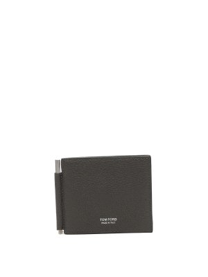 TOM FORD: wallets & purses - Soft Grain Leather T Line Money Clip Wallet