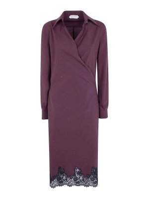 ALBERTA FERRETTI: knee length dresses - Tropical Wool Midi Dress