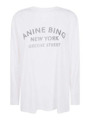 ANINE BING: t-shirts - Ivan Long Sleeve New York Stencil