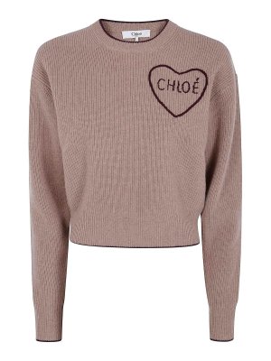 CHLOE': Strickpullover mit Rundhalsausschnitt - Rundhalspullover - Braun