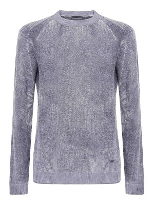 EMPORIO ARMANI: Strickpullover mit Rundhalsausschnitt - Rundhalspullover - Grau