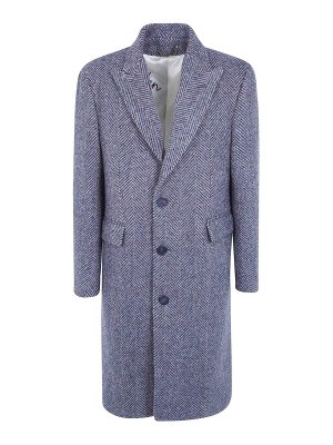 GOLDEN GOOSE: long coats - Golden M`S Single Breasted Coat Chevron Wool