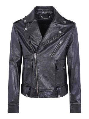 GOLDEN GOOSE: leather jacket - Golden M`S Jacket Chiodo Nappa Waxed