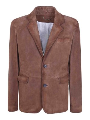 GOLDEN GOOSE: Lederjacken - Lederjacke - Braun