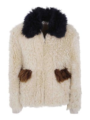 Marni: Chaquetas de cuero - Chaqueta De Cuero - Blanco