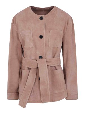 Max Mara: leather jacket - Mst Boemia Suede Jacket