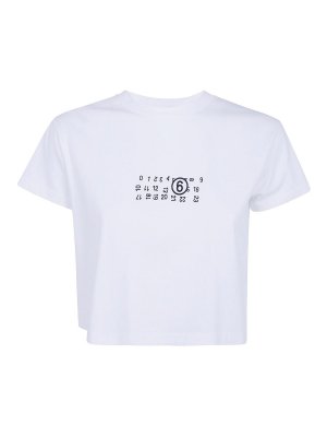 MM6 MAISON MARGIELA: t-shirts - Basic Cropped T-Shirt