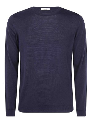 NUUR: Strickpullover mit Rundhalsausschnitt - Rundhalspullover - Blau