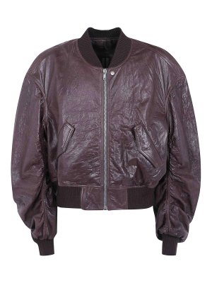 RICK OWENS: Lederjacken - Lederjacke - Grau