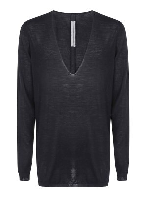 RICK OWENS: crew necks - Oversized V Sweater