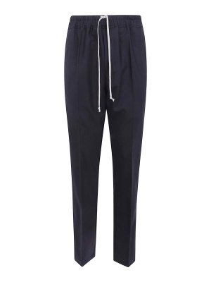 RICK OWENS: casual trousers - Drawstring Slim Long Trousers