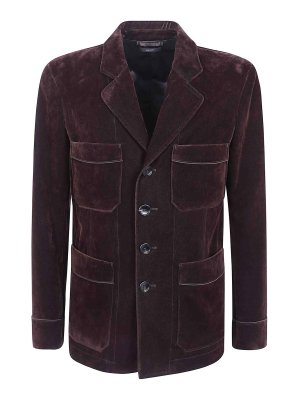 TOM FORD: casual jackets - Washed Flocked Tricotine Four Pocket Jacket
