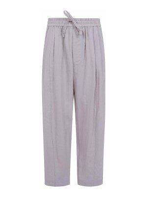 ZIGGY CHEN: casual trousers - Thin Stripe Drawstring Trousers