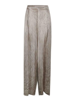 AVANT-TOI: casual trousers - Crumpled Effect Silk Palazzo Pants