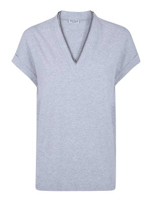 BRUNELLO CUCINELLI: t-shirts - V Neck T-Shirt