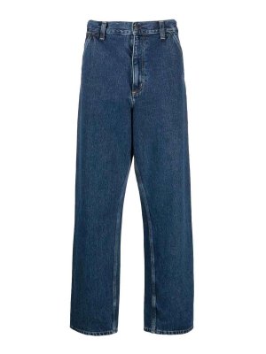 CARHARTT: jeans dritti, a sigaretta - Pantaloni in denim al ginocchio singolo