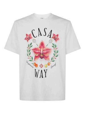 CASABLANCA: t-shirts - Casa Way Orchid Print Classic T-Shirt