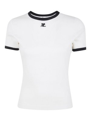 Courreges: t-shirt - T-shirt esclusiva a contrasto