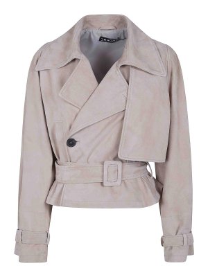 DRHOPE: trench coats - Suede mini trench