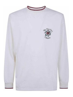 DRÔLE DE MONSIEUR: t-shirts - Slogan Rose Long Sleeves T-Shirt