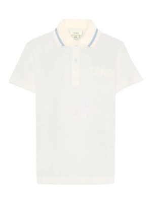 Fendi Jr: polo shirts - Tinto Jersey Polo Shirt