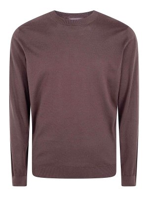 FILIPPO DE LAURENTIIS: Strickpullover mit Rundhalsausschnitt - Rundhalspullover - Braun