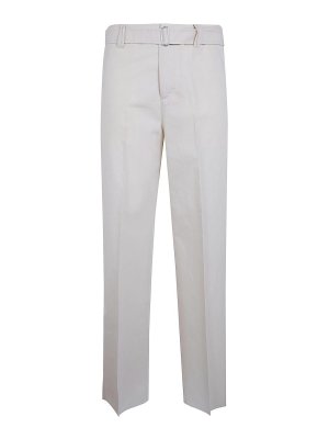 LARDINI: casual trousers - Silk And Cotton Belt Trousers