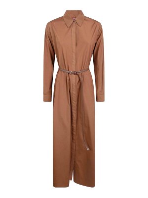 Max Mara: ニーレングスドレス - 膝丈ドレス - ブラウン