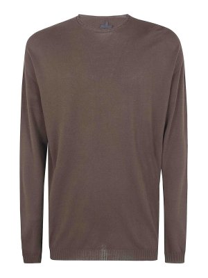 MD75: Strickpullover mit Rundhalsausschnitt - Rundhalspullover - Braun