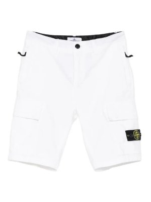 Stone Island Junior: Shorts - Short - Blanc