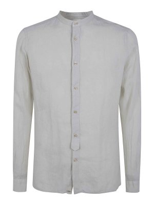 TINTORIA MATTEI: camicie - Camicia In Lino Con Collo Alla Coreana